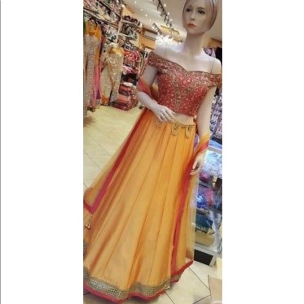 Designer Bollywood Lehenga Choli {Off Shoulder}